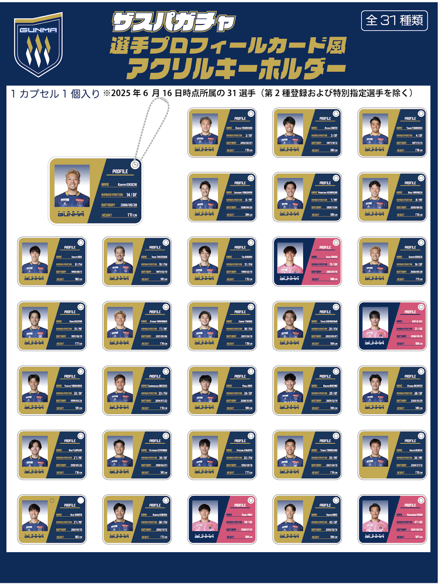 ザスパ群馬　2023年プレイヤー　マッチデークッション クラブ | ニュース | ザスパ群馬公式サイト